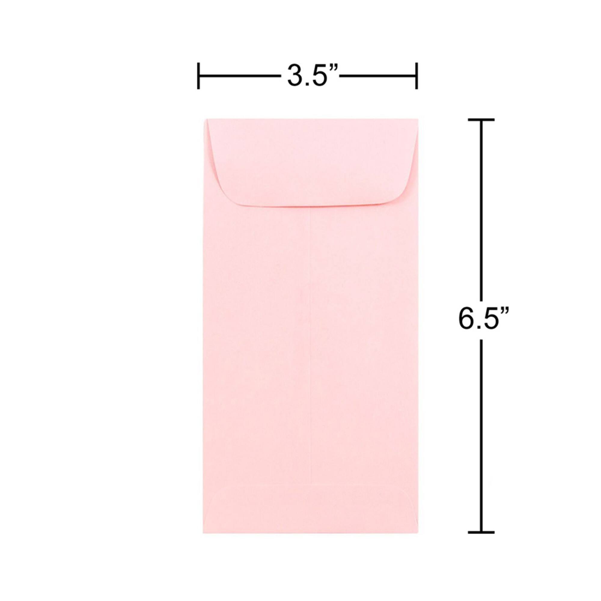 JAM Paper 3.5" x 6.5" Baby Pink Pastel Coin Business Envelopes, 50ct.